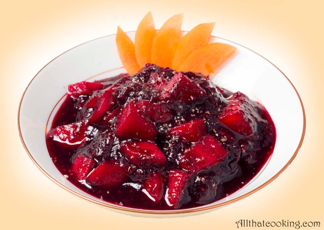 Cranberry sauce served