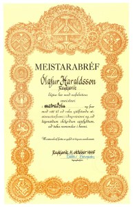 My Masterdegree in Cooking certificate