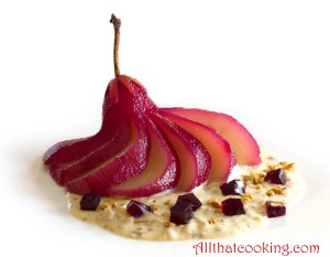 Pears in red wine