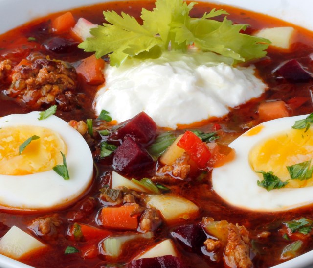 Winter soup close up